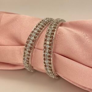 Rhodium Plated Bangle Set