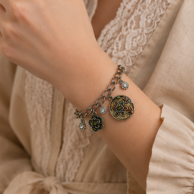 Verdant Floral Charm Bracelet - Image 2