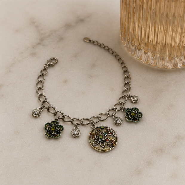 Verdant Floral Charm Bracelet - Image 3