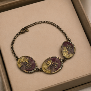 Mauve Floral Plaque Bracelet