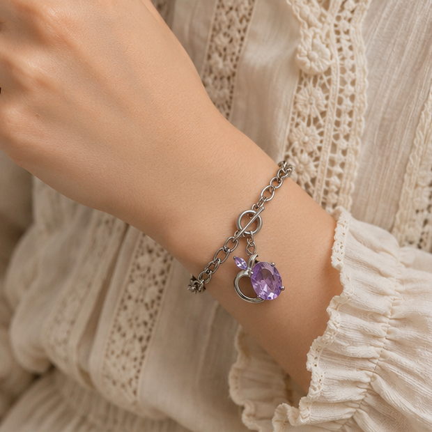 Amethyst Drop Toggle Bracelet - Image 2