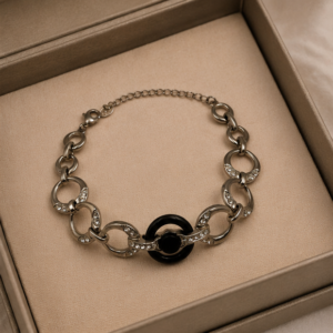 Black Circle Chain Bracelet