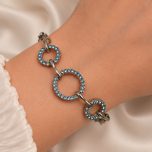 Oxidised Triple Circle Bracelet - Image 2