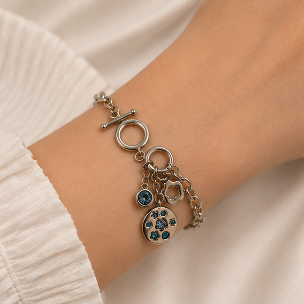 Blue Charm Toggle Bracelet - Image 2