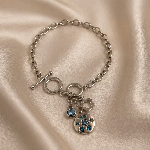 Blue Charm Toggle Bracelet - Image 4