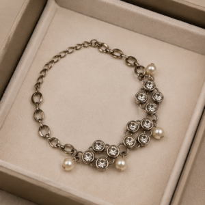Crystal Pearl Cascade Bracelet