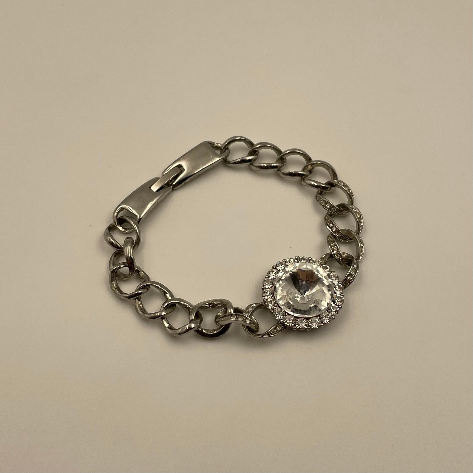 Gunmetal Crystal Halo Bracelet - Image 4